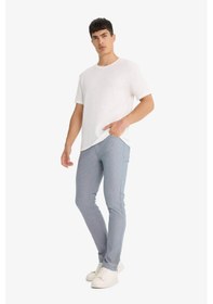 Resim DeFacto Yazlık Chino Kanvas Dokulu Pantolon Slim Fit Dar Kesim Cepli Dar Paça T1055AZ25SPIN87 