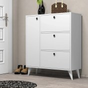 Resim Mezza Bella 1800 Ayakkabılık 6 Raflı 4 Kapaklı Beyaz 