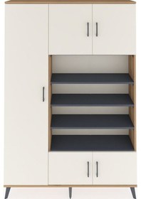 Resim Arges Dolap 10 Raflı 5 Kapaklı 132x30x195 Çam-aytaşı/antrasit Çam 