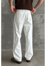Resim Erkek Regular Jean Pantolon Beyaz 