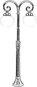 Resim AVONNI BSU-68187-2BSY-OP Siyah Elektrostatik Toz Boyalı Dış Mekan Aydınlatma, E27, Aluminyum, ABS, Akrilik Cam, 65cm 