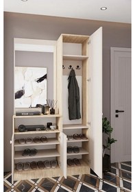 Resim Evora 8 Modern Portmanto Askılı Vestiyer Vizon - Lefkas Vizon 