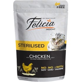 Resim Felicia Tavuklu Sterilised Tahılsız Pouch Yetişkin Kedi Maması 12 x 85 G 
