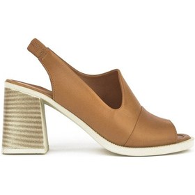Resim Ziya, Kadın Hakiki Deri Topuklu Sandalet 151992z54004 Taba 151992z54004 320 Taba 