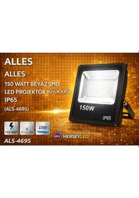 Resim 150 Watt Beyaz Smd Led Projektör Büyük Kasa Beyaz Işık 