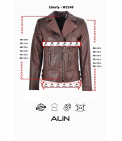 Resim Liberty Siyah Biker Hakiki Deri Ceket Kadın - Siyah / 42 / Gerçek Deri 