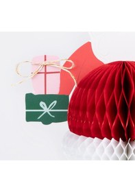 Resim Meri Meri - Honeycomb Santa Tebrik Kartı 