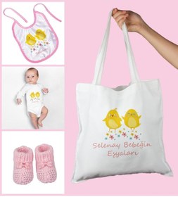 Resim Ejoya Bebeklere Özel Çantasında Kişiye Özel Zıbın Önük Ve Patik Bebek Hediye Seti 109765 