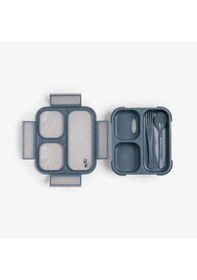 Resim Citron Çatal Ve Kaşıklı Bento Beslenme Kutusu Seti - Dusty Blue 