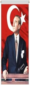 Resim ZC Bayrak 10x30 Cm Masa Üstü Türk Ve Atatürk Bayrağı 