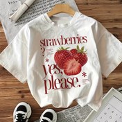 Resim Grafik Baskı T-shirt, Kısa Kollu Bisiklet Yaka Yaz ve İlkbahar İçin Rahat Üst, Kadın Giyim 