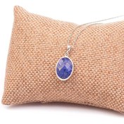 Resim Taş Sandığı Lapis Lazuli Taşı Gümüş Kolye 