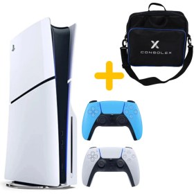 Resim Sony Playstation 5 - CFI 2016 Avrupa - 1 TB Slim Cd Edition Konsol - Çift Kol (Mavi) 