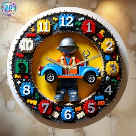 Resim 1 Adet İnşaatçı Duvar Saati - Sessiz Tik Tak Yapmayan 19.99cm Yu 