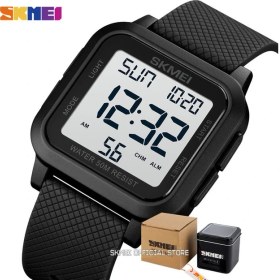 Resim Hanyang Black1 Kutu ile Skmeı Açık Spor Izle Erkekler Alarm Chrono Saat 5bar Su Geçirmez Askeri Saatler LED Ekran Şok Dijital Saat Reloj Hombre (Yurt Dışından) 