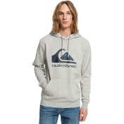 Resim Quiksilver Erkek Sweatshirt Big Logo Hood Gri Günlük Giyim 