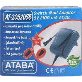 Resim Ataba At-2052 5 V. 2100Ma Ac/Dc 2 Jacklı Switch Adaptör 