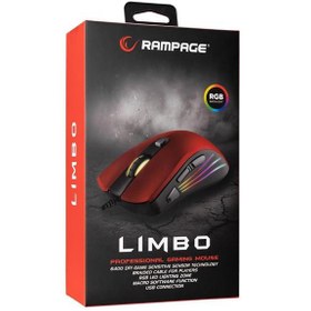 Resim Rampage SMX-R33 LIMBO Makrolu Siyah-Kırmızı 6400dpi RGB Ledli Gaming Oyuncu Mouse 