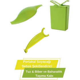 Resim Pratik Mutfak Seti, Çok Amaçlı ve Kullanışlı 3'lü Tasarım, Yeşil 