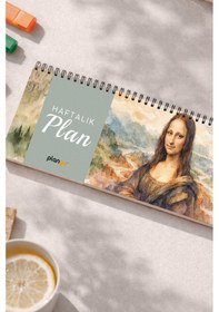 Resim Tarihsiz Spiralli Haftalık Masaüstü Planlayıcı - Mona Lisa - 10x30 Cm Plango Turkuaz 