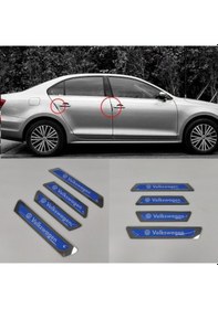 Resim Volkswagen Bora Uyumlu Kapı Eşiği + Kapı Koruyucu 