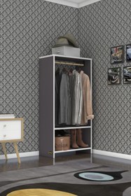 Resim Kenzlife Giysi Dolabı Rüknettin 120*060*30 Gri Gardırop 