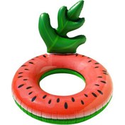 Resim Karpuz Model Sırt Dayanaklı Şişme Havuz Deniz Şişme Yüzme Simidi Deniz Yatağı Kırmızı 