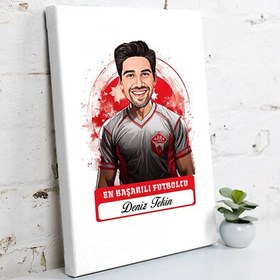Resim Karikatürlü En Başarılı Erkek Futbolcu Kanvas Tablo 