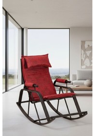 Resim Sallanan Sandalye, Metal Ayaklı Tv Koltuğu, Sallanır Dinlenme Koltuğu, Demonte Sallanan Berjer Bordo 