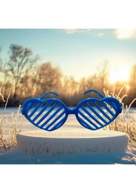 Resim 6 Adet Yılbaşı Parti Gözlüğü Kalpli Sarı Mor Kırmızı Pembe Yeşil Kırmızı Parti Gözlüğü Panjur Gözlük 