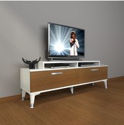 Resim Decoraktiv Ekoflex 4 Mdf Silver Tv Ünitesi Tv Sehpası - Beyaz - Ceviz 