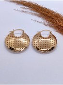 Resim Sapphire Store Gold Renk Özel Tasarım Delikli Küpe Altın 