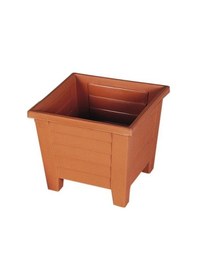 Resim Omnipazar Sy-5848 Dekoratif Plastik Kare Ayaklı Saksı 30 Litre No 5 Kiremit 108 