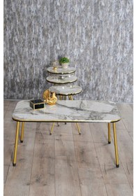 Resim Zigon Sehpa Ve Orta Sehpa Kr Set Çift Gold Efes Metal Diğer 