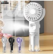 Resim Mini El Nemlendirici Fan Taşınabilir Su Buharlı Vantilatör Usb Şarj Edilebilir Black Black 