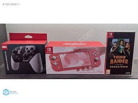 Resim Nintendo Switch Lite + Tomb Raider + Pro Controller +TAKAS KURYE 