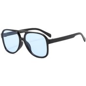 Resim Jeehugo Pc Malzeme Hafif Güneş Gözlüğü, Sağlam Menteşeli, Güneşten Koruma, Outdoor Kullanıma Uygun, Siyah Çerçeve Mavi Lens Tek Adet Beyaz 