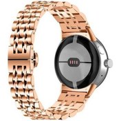 Resim Qyouth Yedek Saat Pixel Paslanmaz Çelik Premium Kayış Gül Altın Boncuk Bileklik 41mm Akıllı 7/3 2 - Cg 