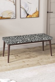 Resim Canisa Concept Pera Serisi Bench , Geniş Oturma Alanlı , 1. Sınıf Kumaş , Zebra Desen Bench , Ceviz Gürgen Ayak 