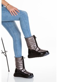 Resim Mubiano 610-pl Kadın Platin Trak Tabanlı Paraşüt Kumaşlı Kar Botu Platin 