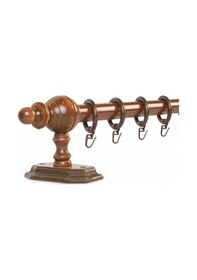 Resim Ceviz Raysız Ahşap Rustik Perde Askısı - 275 Cm 