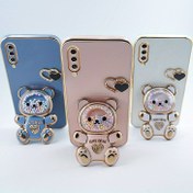 Resim A Heart-Decorated Cartoon Candy Bead Bear Foldable Stand Shockproof Phone Case Compatible with for samsung for galaxy A30S, A31, A32, A32 5G, A33 5G, A34 5G, A35 5G, A50, A51, A52, A52S 5G, A53 5G, A54 5G, A55 5G, A70, A71, A72, A73 