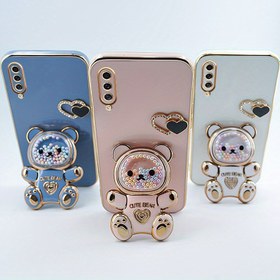 Resim A Heart-Decorated Cartoon Candy Bead Bear Foldable Stand Shockproof Phone Case Compatible with for samsung for galaxy A30S, A31, A32, A32 5G, A33 5G, A34 5G, A35 5G, A50, A51, A52, A52S 5G, A53 5G, A54 5G, A55 5G, A70, A71, A72, A73 