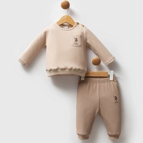 Resim U.S. Polo Assn. U.s.polo Erkek Bebek 2li Takım - Bej Bej 