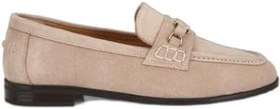Resim HOTİÇ Kadın Süet Deri Bej Toka Detaylı Klasik Loafer 