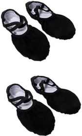 Resim Toddmomy 2 Çift dans ayakkabıları yürümeye başlayan bale daireler çocuklar kızlar için terlik çocuklar için terlikler kız çocuk terlik Bale ayakkabıları bale daireler ayakkabı bağcıklı tayt 