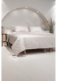 Resim Koza Home Stella Bej Çift Kişilik Baklava Desenli Yatak Örtüsü 230x250 2 Ya Bej 