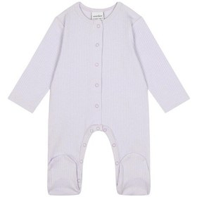 Resim Antebies Organik Lila Çıtçıtlı Uzun Kollu Kız Bebek Patikli Tulum Mor 
