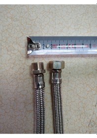 Resim 1 Adet 2 Mt Klozet Çelik Örgülü Flex Bağlantı Hortumu Nipelli 