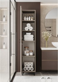 Resim Lidya Panjur Kapaklı Çok Amaçlı Dolap - Kiler Dolabı - Banyo Dolabı - Ayakkabılık - Mutfak Dolabı Kumtaşı 